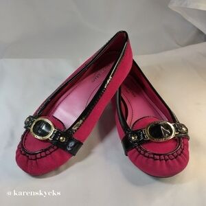 Isaac Mizrahi Pink & Black Flats Woman's Size 6